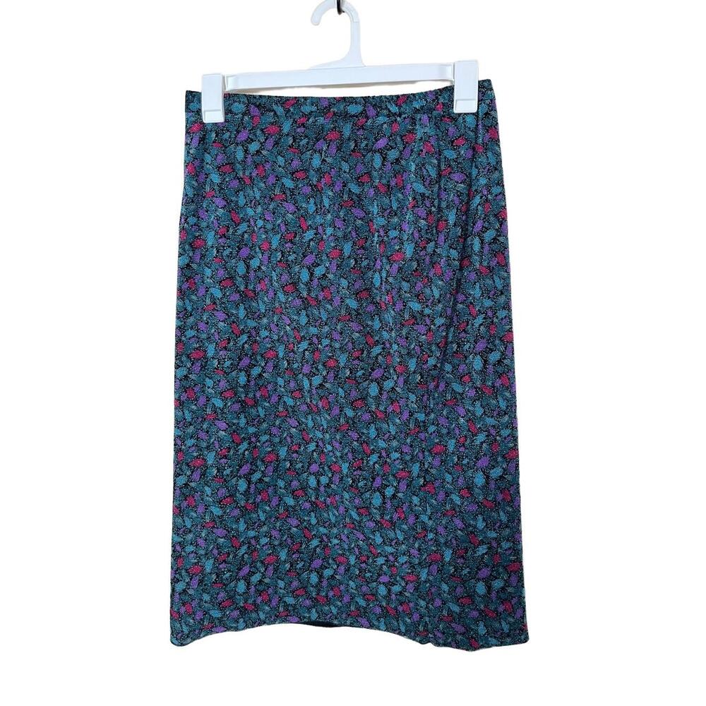 Vintage Skirt Womens Size 13 Multicolored Floral Midi Length Retro